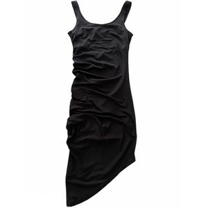 H&M Asymmetric Draped Ruched Sleeveless Midi Dress
